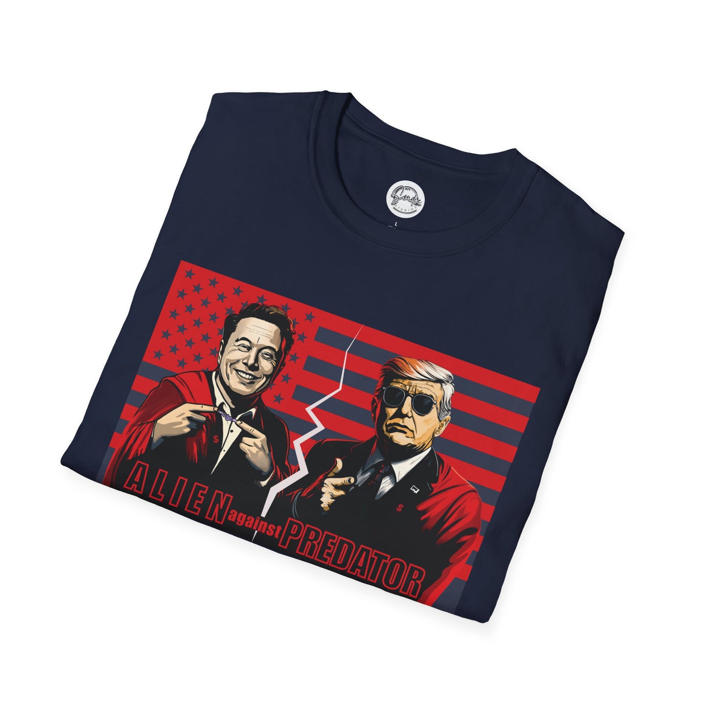 Trump vs Elon Shirt, Alien and Predator, Political T Shirt, Donald Trump and Elon Musk Breakup, Anti Maga, Anti Elon, Red White &  Blue Tee