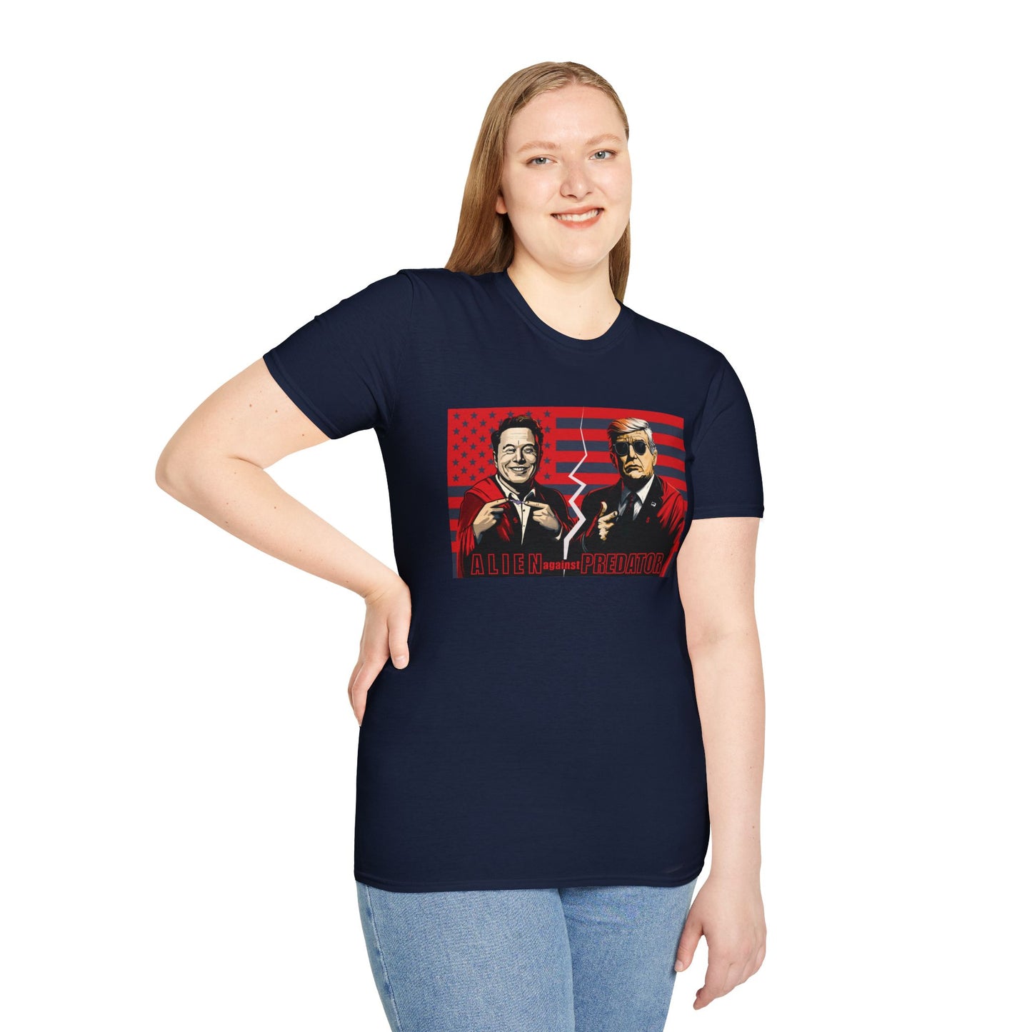 Trump vs Elon Shirt, Alien and Predator, Political T Shirt, Donald Trump and Elon Musk Breakup, Anti Maga, Anti Elon, Red White &  Blue Tee