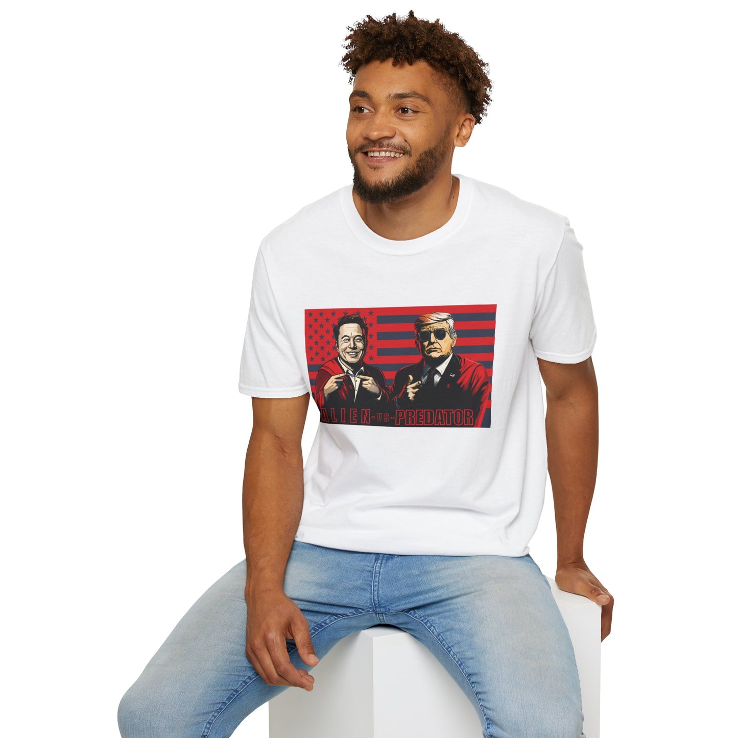 Trump and Elon Shirt, Alien versus Predator Political T Shirt, Donald Trump Fights Elon Musk Shirt, Comes in a variety of American Colors