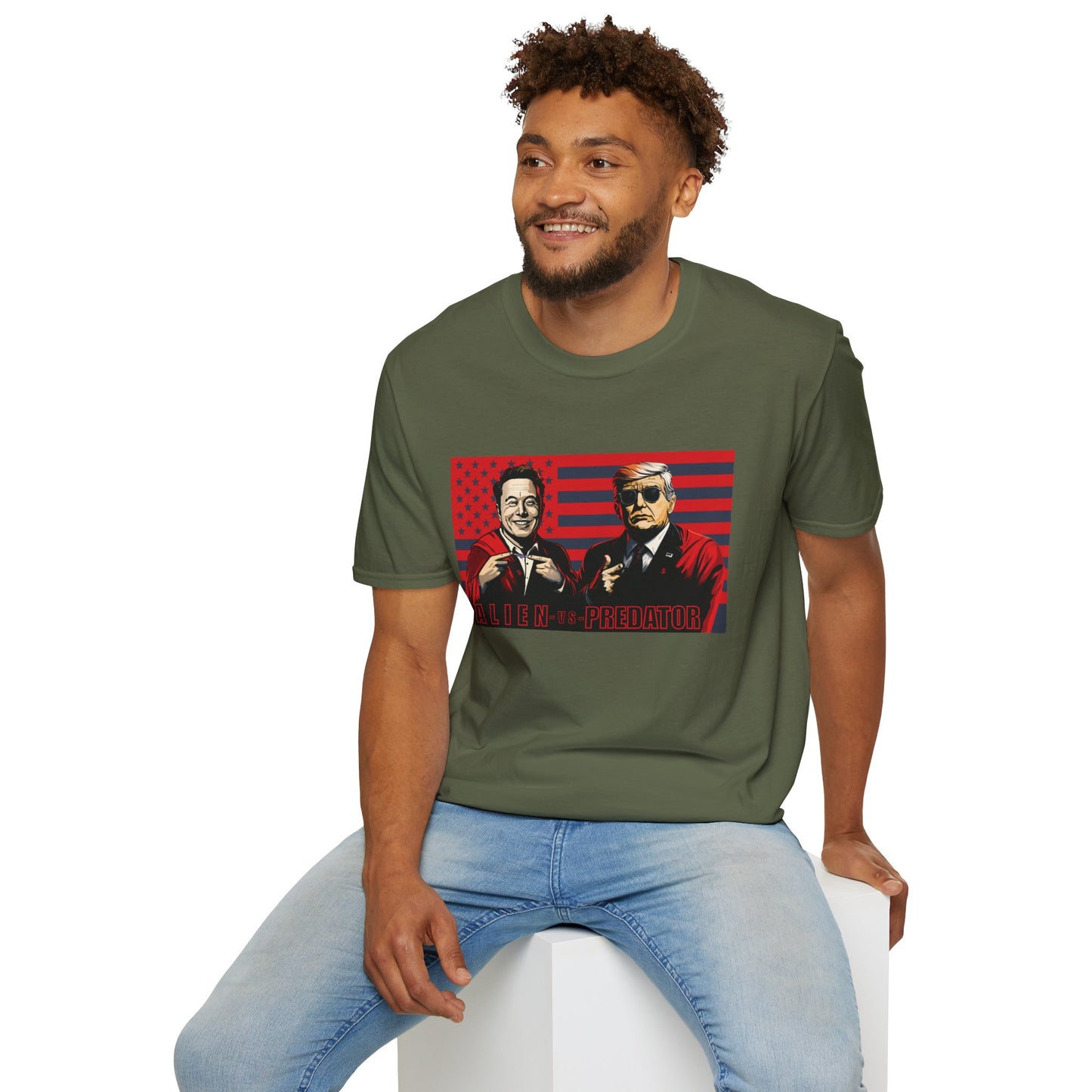 Trump and Elon Shirt, Alien versus Predator Political T Shirt, Donald Trump Fights Elon Musk Shirt, Comes in a variety of American Colors