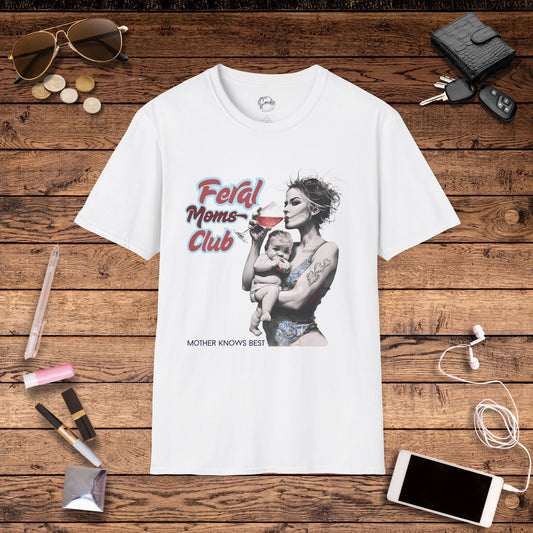 Feral Moms Club T-Shirt, Feral Mom Shirt, Mom Tshirt, Funny Mom T Shirt, Mom Shirt, Gift for Mom, Inappropriate Shirt for Her, Mom Meme Tee, Gift for Her