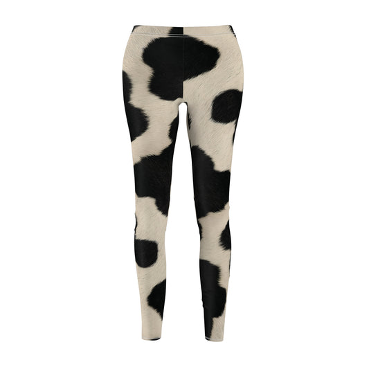 Black and White Cow Print Leggings, Realistic Cow Fur Print Leggings, Soft and Comfortable Bottoms, Trendy Exercise Pants, Yoga Fashion, Unique Gift for Her