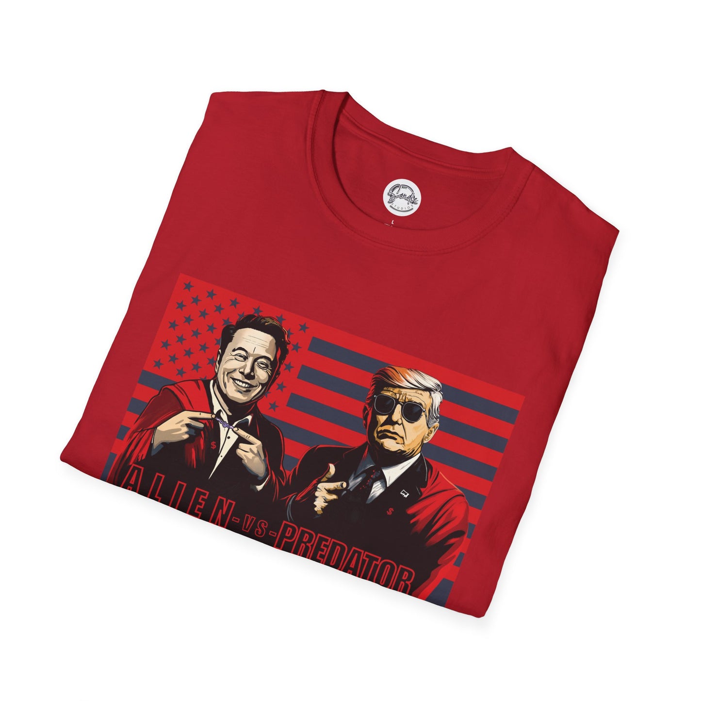 Trump and Elon Shirt, Alien versus Predator Political T Shirt, Donald Trump Fights Elon Musk Shirt, Comes in a variety of American Colors