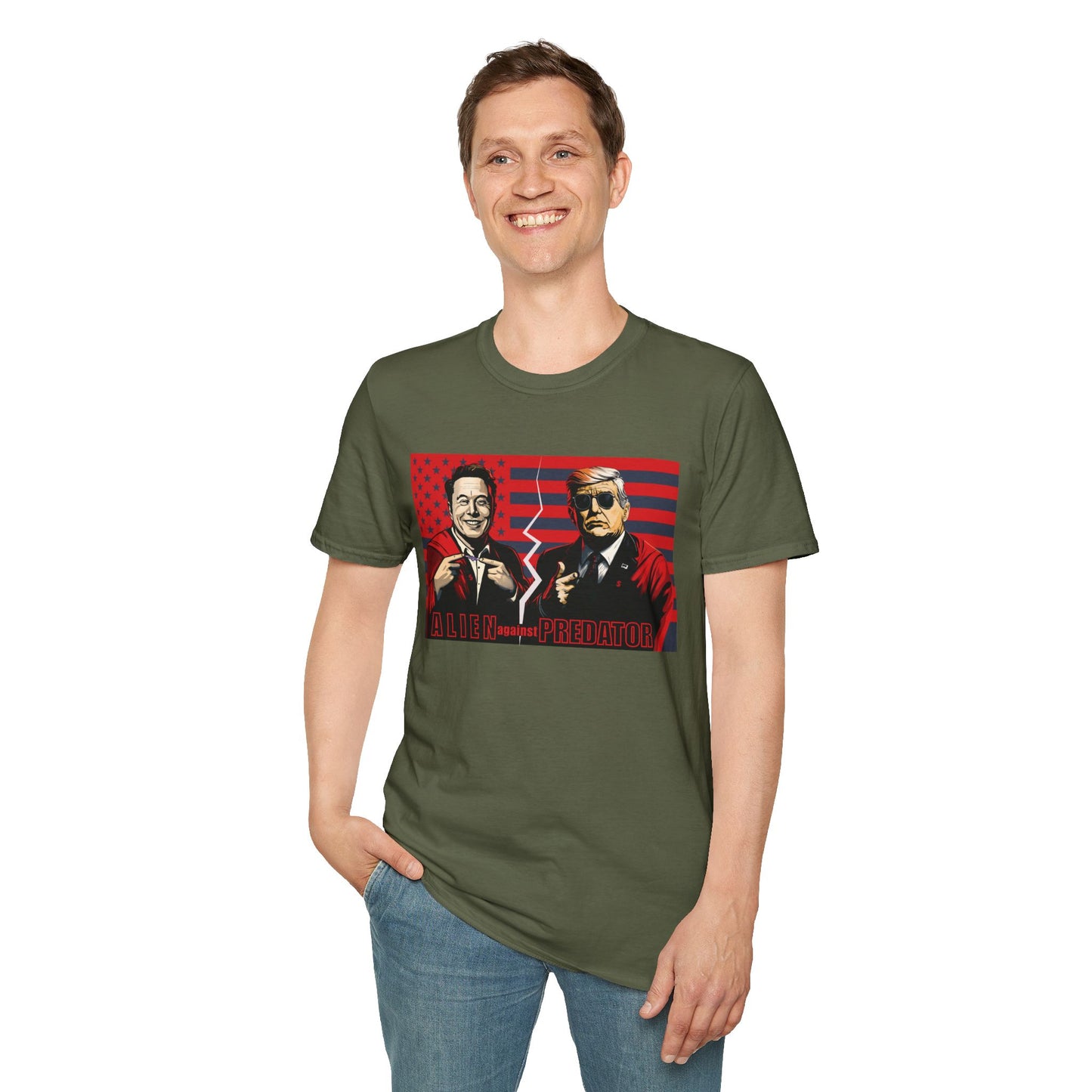 Trump vs Elon Shirt, Alien and Predator, Political T Shirt, Donald Trump and Elon Musk Breakup, Anti Maga, Anti Elon, Red White &  Blue Tee