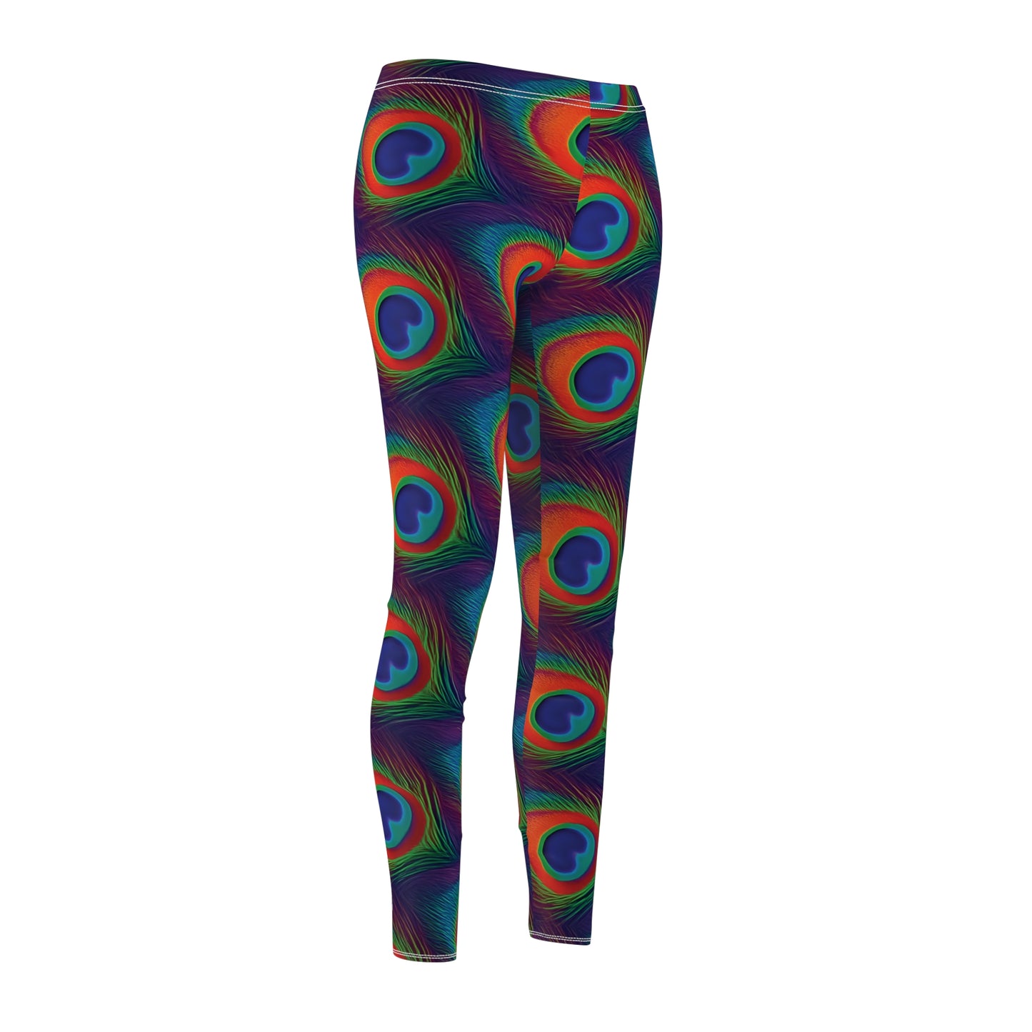 Peacock Feather Leggings, Peacock Print Leggings, Soft and Comfortable Bottoms, Trendy Exercise Pants, Colorful Yoga Pants, Gift for Her