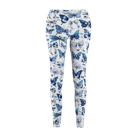 Chinoiserie Leggings with Butterflies, Coquettes and Dragonflies, Workout Pants, Stretchy Pants, Yoga Clothes, Gift for Her, Exercise Attire