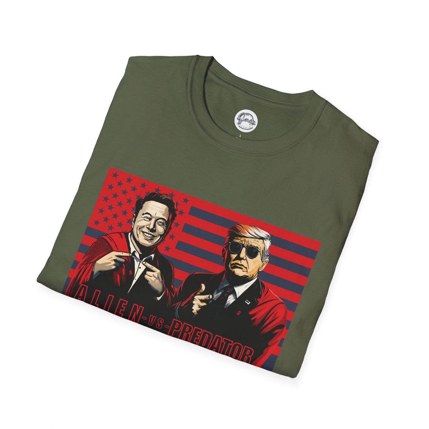 Trump and Elon Shirt, Alien versus Predator Political T Shirt, Donald Trump Fights Elon Musk Shirt, Comes in a variety of American Colors