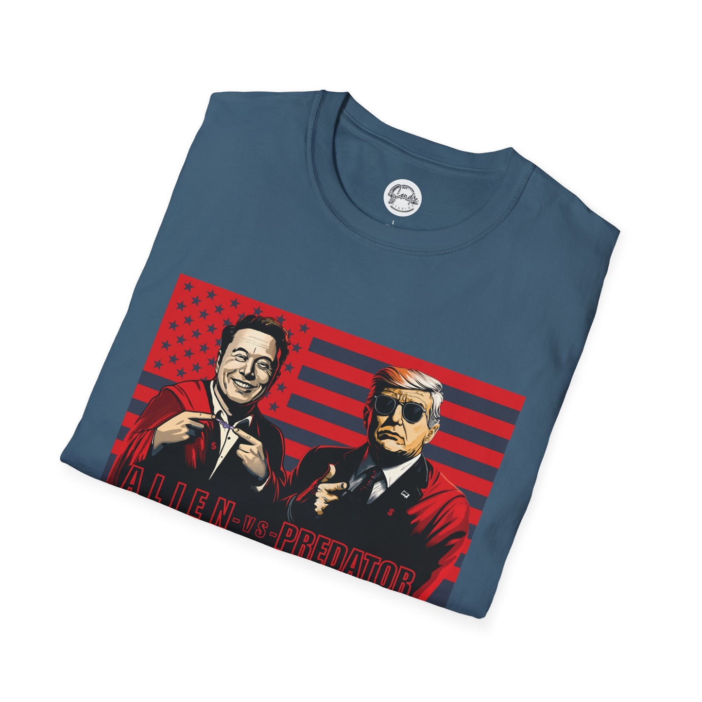 Trump and Elon Shirt, Alien versus Predator Political T Shirt, Donald Trump Fights Elon Musk Shirt, Comes in a variety of American Colors