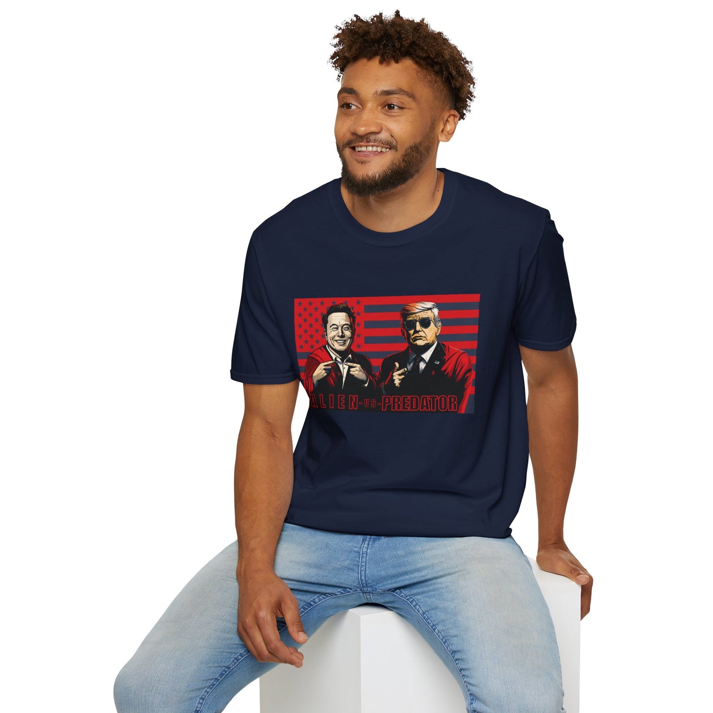 Trump and Elon Shirt, Alien versus Predator Political T Shirt, Donald Trump Fights Elon Musk Shirt, Comes in a variety of American Colors