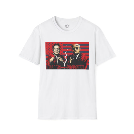 Trump vs Elon Shirt, Alien and Predator, Political T Shirt, Donald Trump and Elon Musk Breakup, Anti Maga, Anti Elon, Red White &  Blue Tee