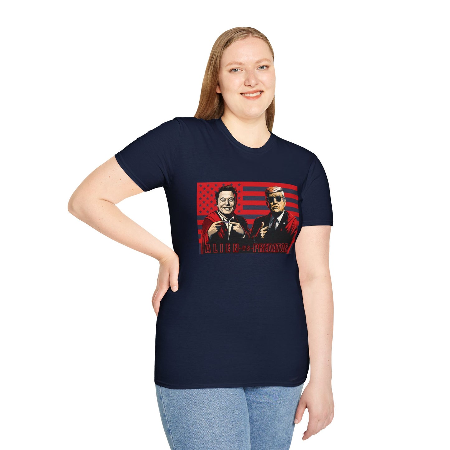 Trump and Elon Shirt, Alien versus Predator Political T Shirt, Donald Trump Fights Elon Musk Shirt, Comes in a variety of American Colors