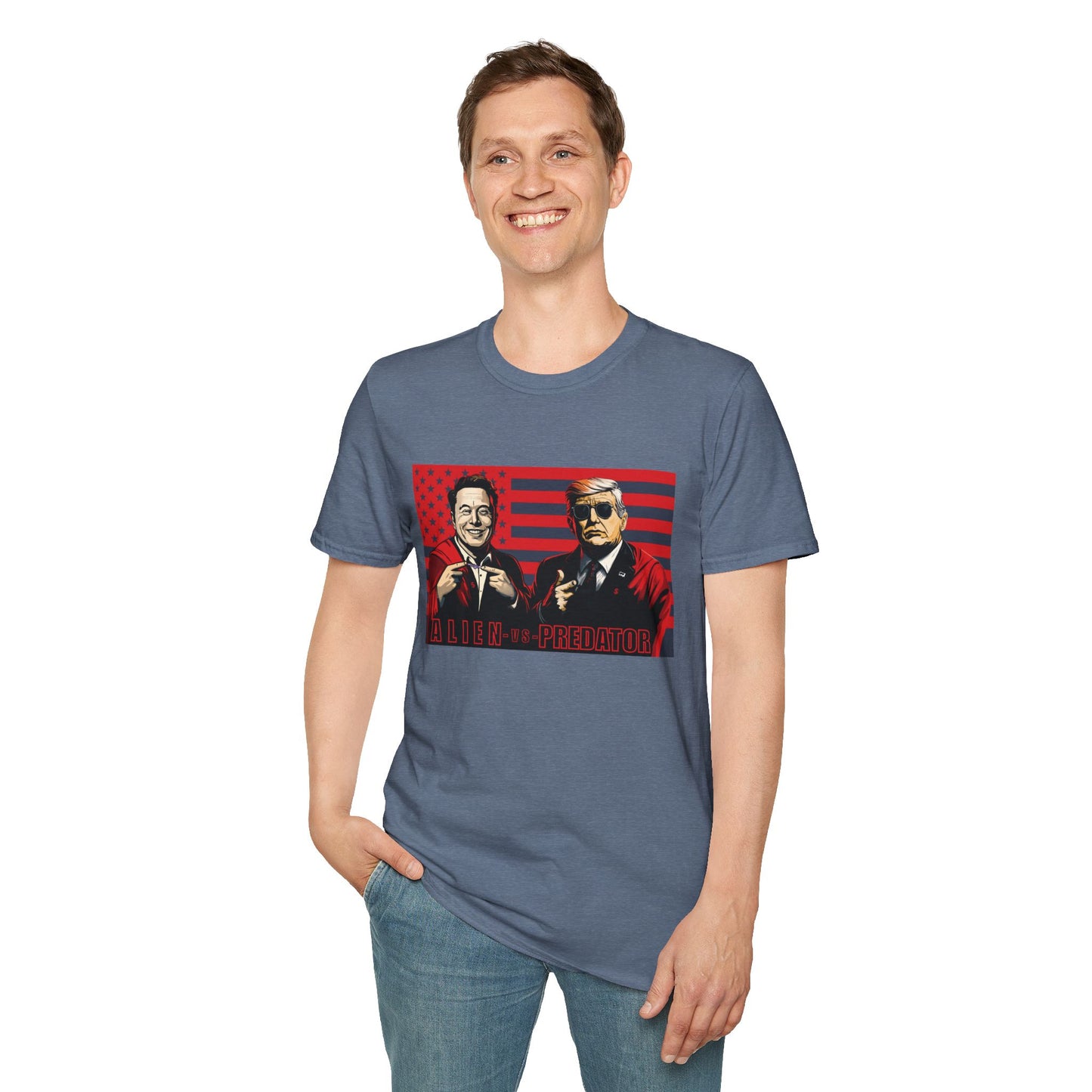 Trump and Elon Shirt, Alien versus Predator Political T Shirt, Donald Trump Fights Elon Musk Shirt, Comes in a variety of American Colors