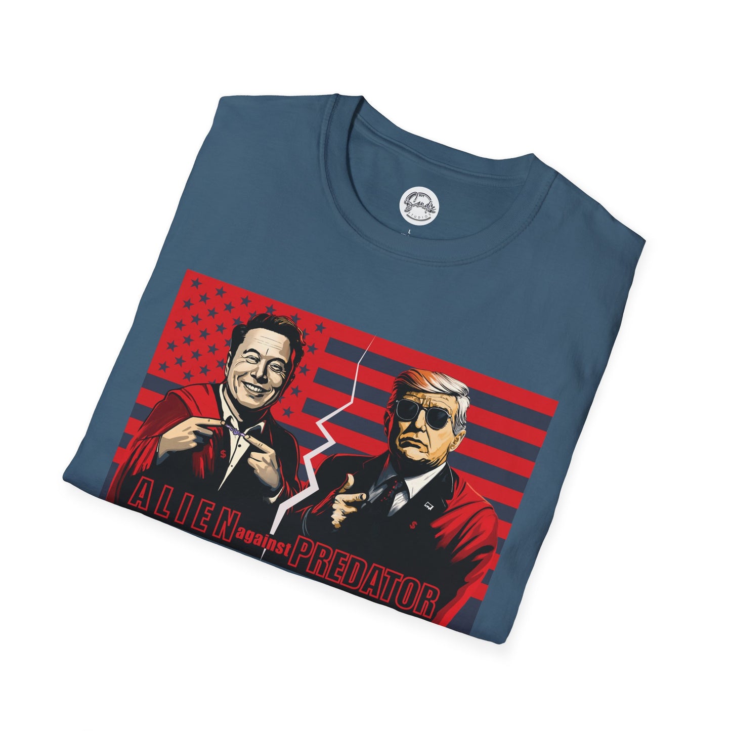 Trump vs Elon Shirt, Alien and Predator, Political T Shirt, Donald Trump and Elon Musk Breakup, Anti Maga, Anti Elon, Red White &  Blue Tee