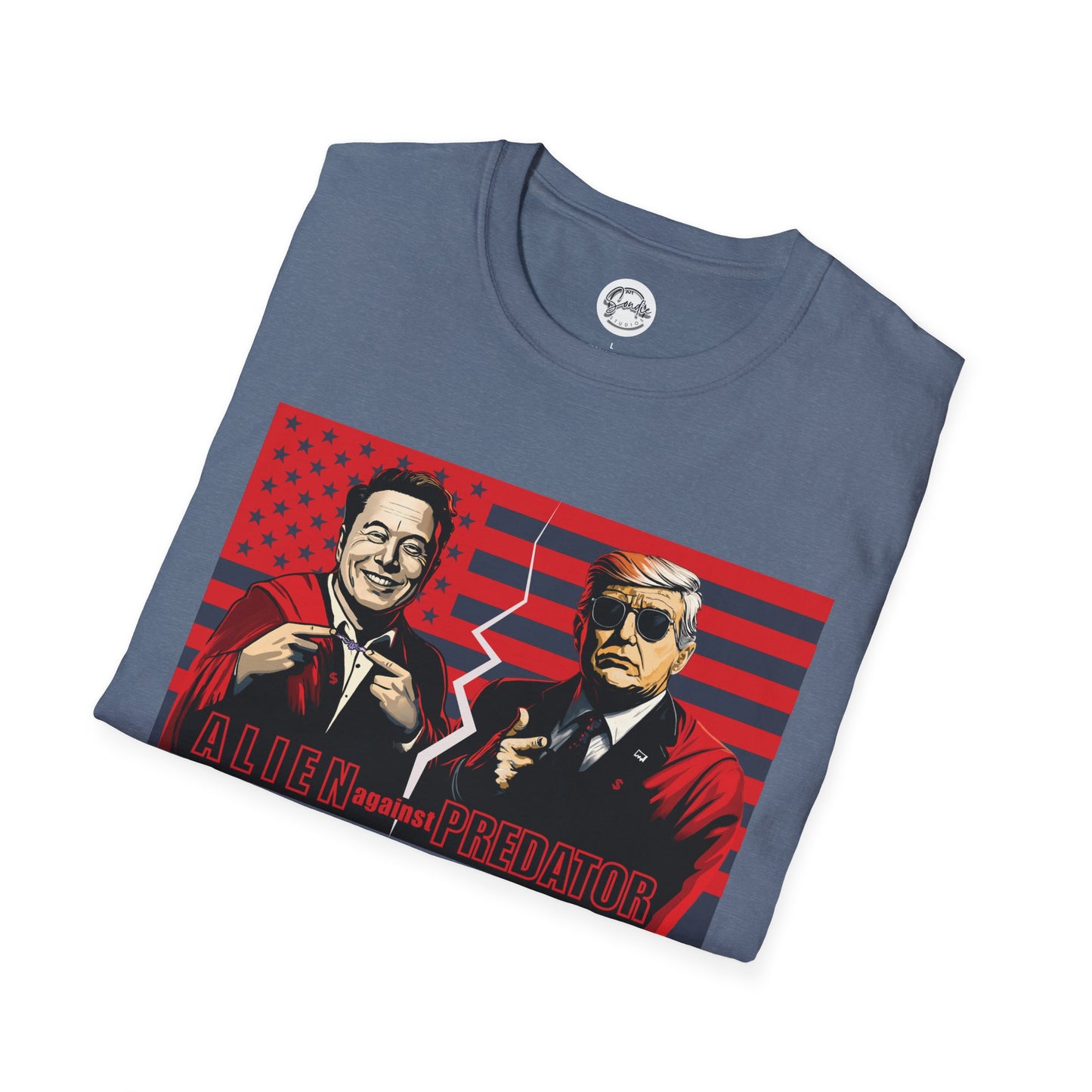 Trump vs Elon Shirt, Alien and Predator, Political T Shirt, Donald Trump and Elon Musk Breakup, Anti Maga, Anti Elon, Red White &  Blue Tee