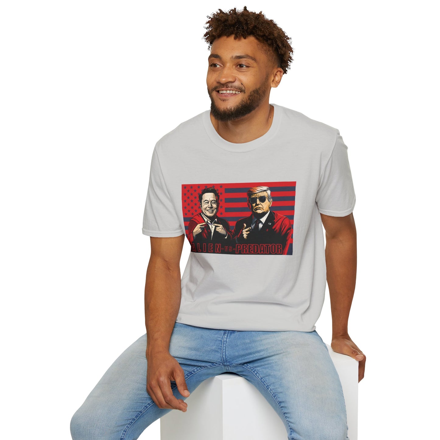 Trump and Elon Shirt, Alien versus Predator Political T Shirt, Donald Trump Fights Elon Musk Shirt, Comes in a variety of American Colors