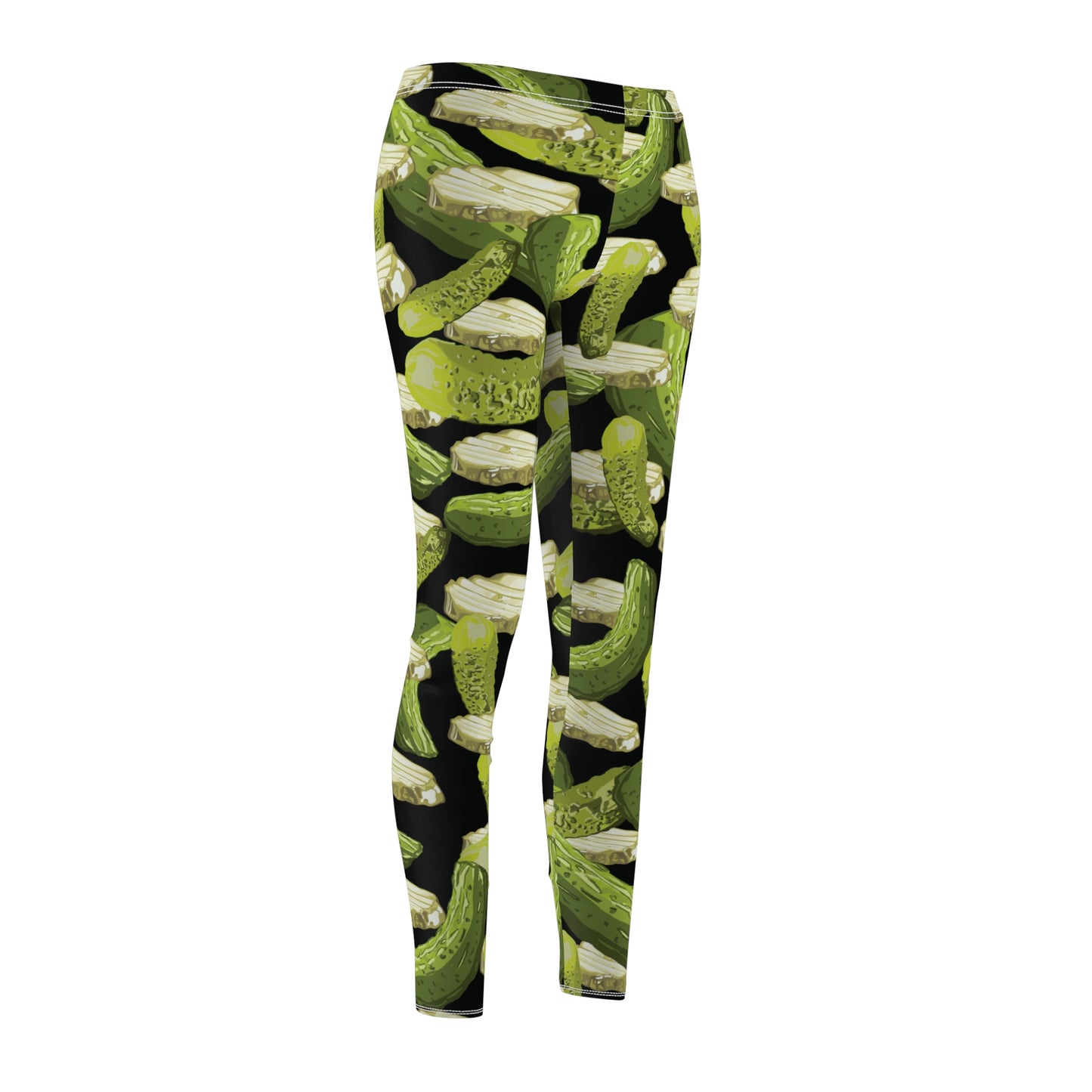 Pickle Leggings, Pickle Patterned Workout Pants, Stretchy Pants, Yoga Workout Clothes, Gift for Pickle Lover, Pickle Pants, Exercise Attire