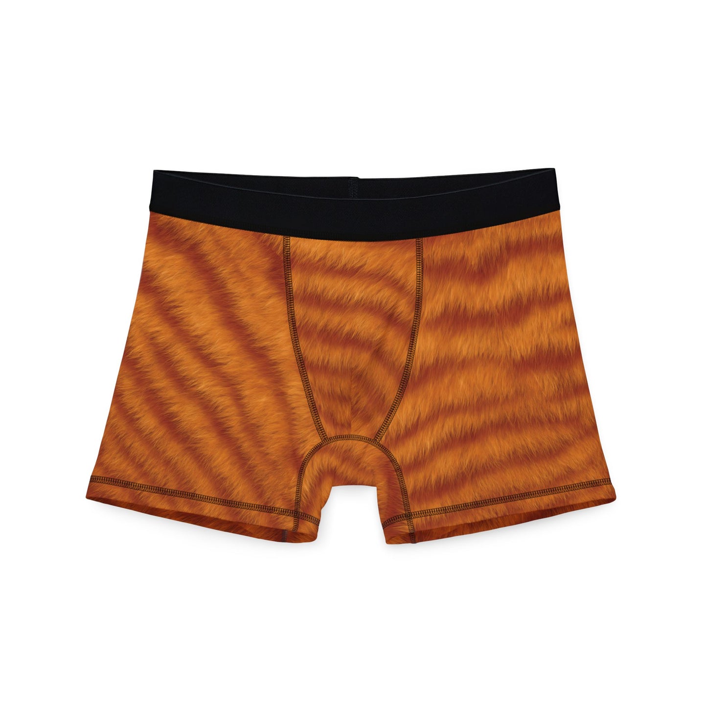 Orange Cat Fur Print Men's Boxers, Ginger Cat Boxers, Stylish Underwear, Tabby Cat Underwear, Unique Gift for Him, Cat Novelty Boxer Briefs