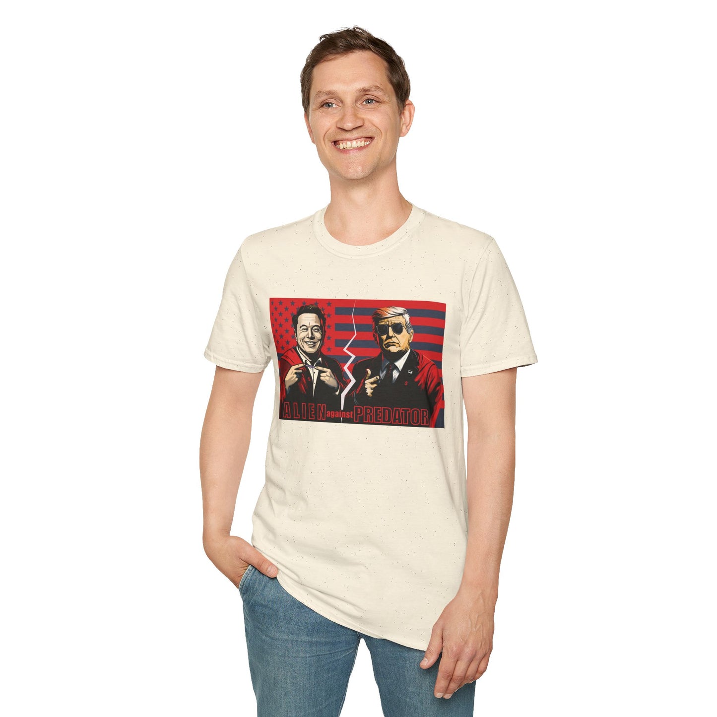 Trump vs Elon Shirt, Alien and Predator, Political T Shirt, Donald Trump and Elon Musk Breakup, Anti Maga, Anti Elon, Red White &  Blue Tee
