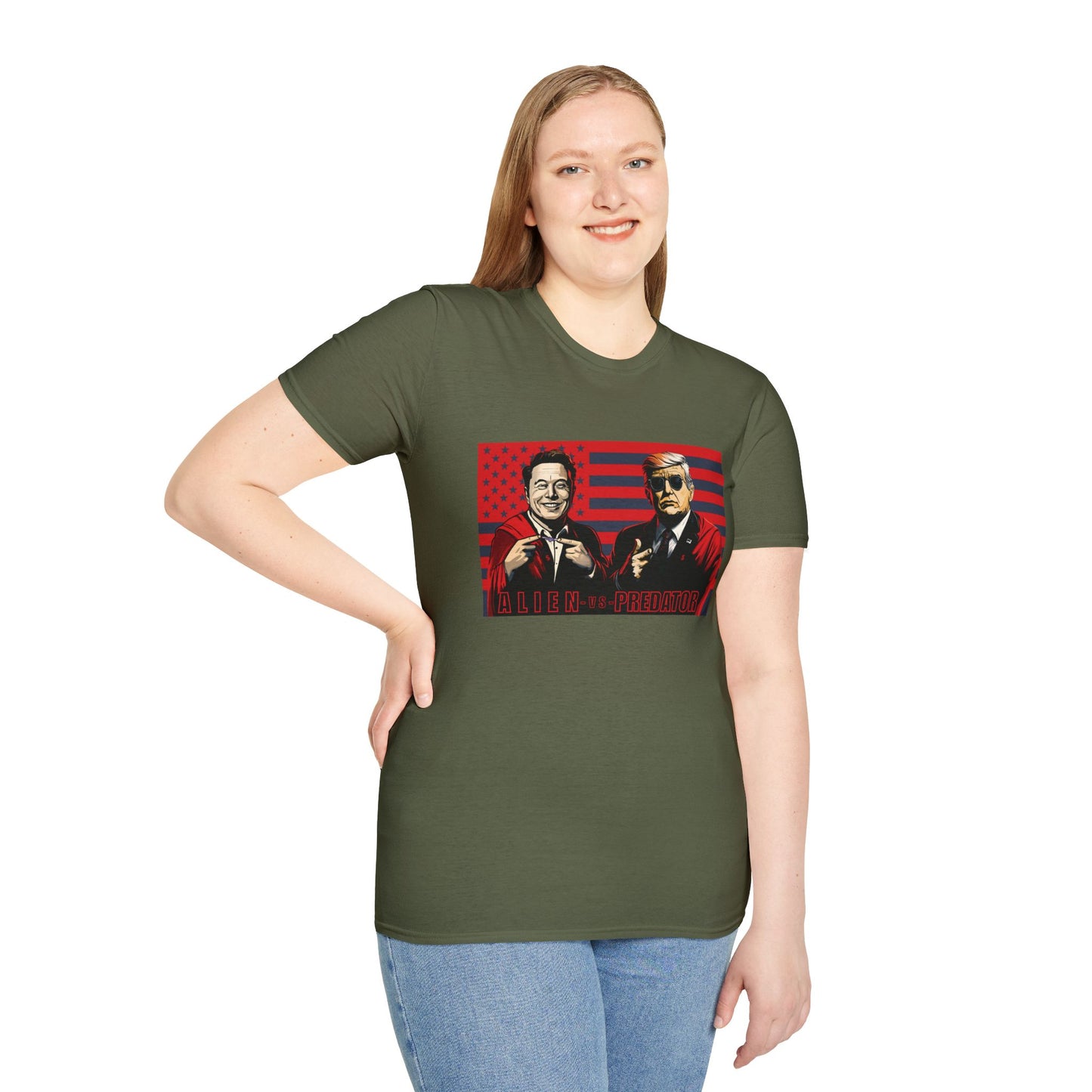Trump and Elon Shirt, Alien versus Predator Political T Shirt, Donald Trump Fights Elon Musk Shirt, Comes in a variety of American Colors