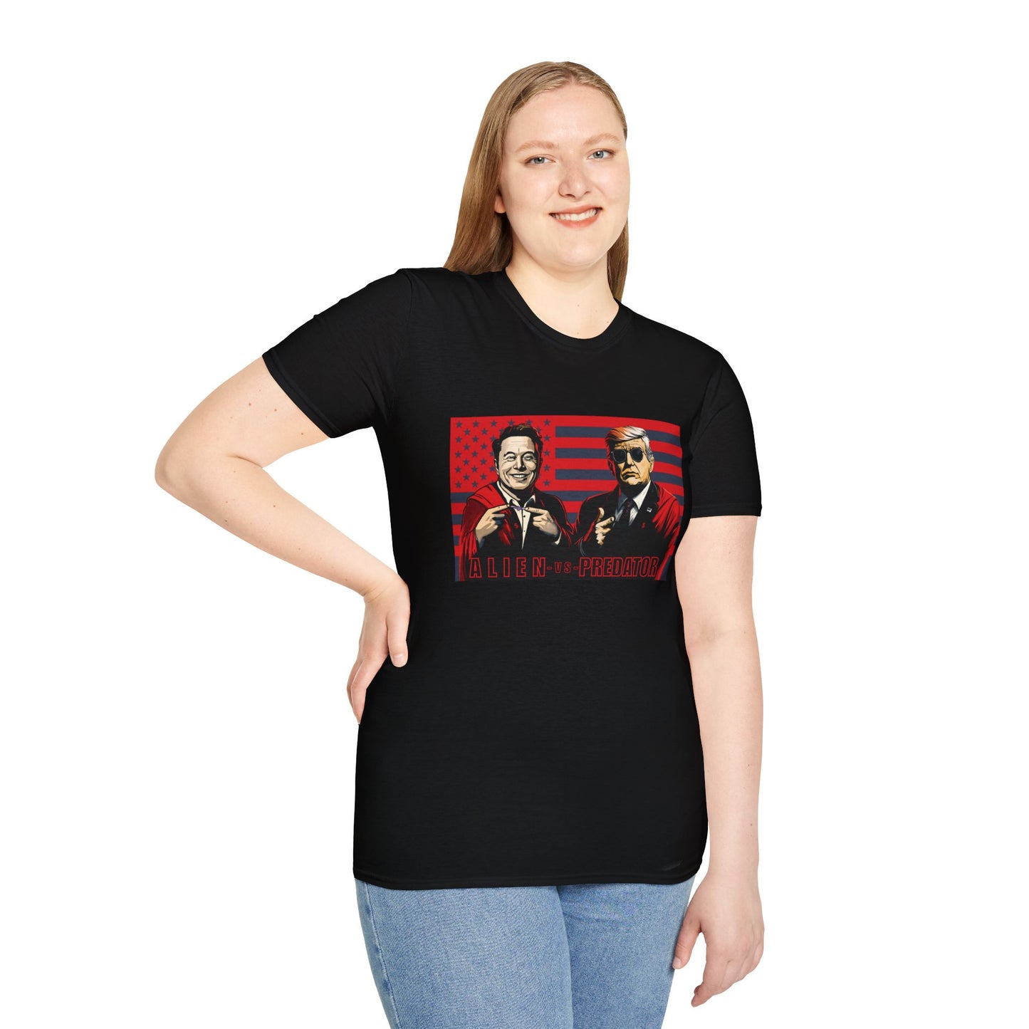 Trump and Elon Shirt, Alien versus Predator Political T Shirt, Donald Trump Fights Elon Musk Shirt, Comes in a variety of American Colors