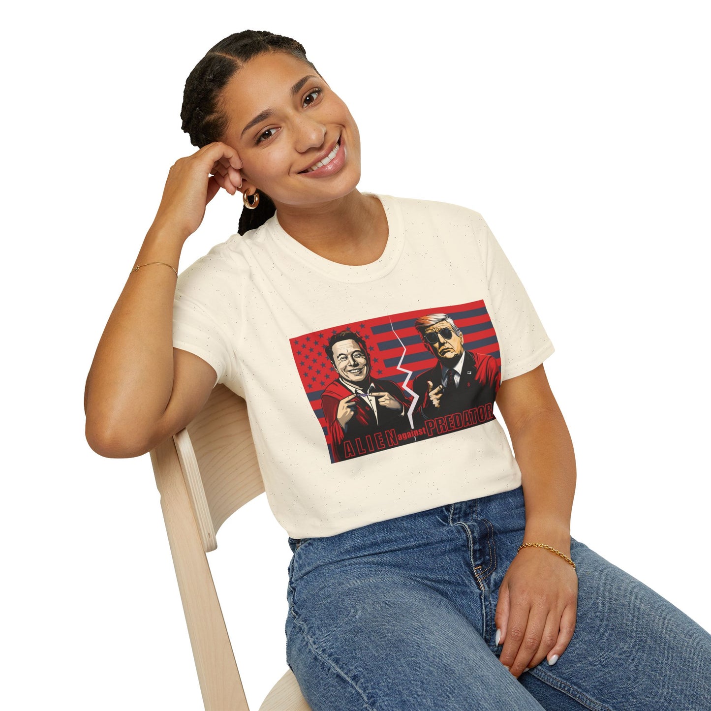 Trump vs Elon Shirt, Alien and Predator, Political T Shirt, Donald Trump and Elon Musk Breakup, Anti Maga, Anti Elon, Red White &  Blue Tee