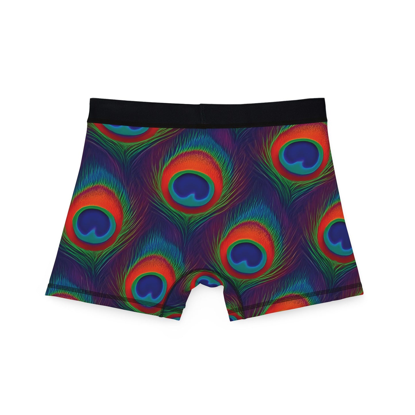 Peacock Feather Print Men's Boxers, Stylish Underwear, Unique Gift for Him, Novelty Boxer Briefs, Peacock Feather Boxers, Peacock Underwear