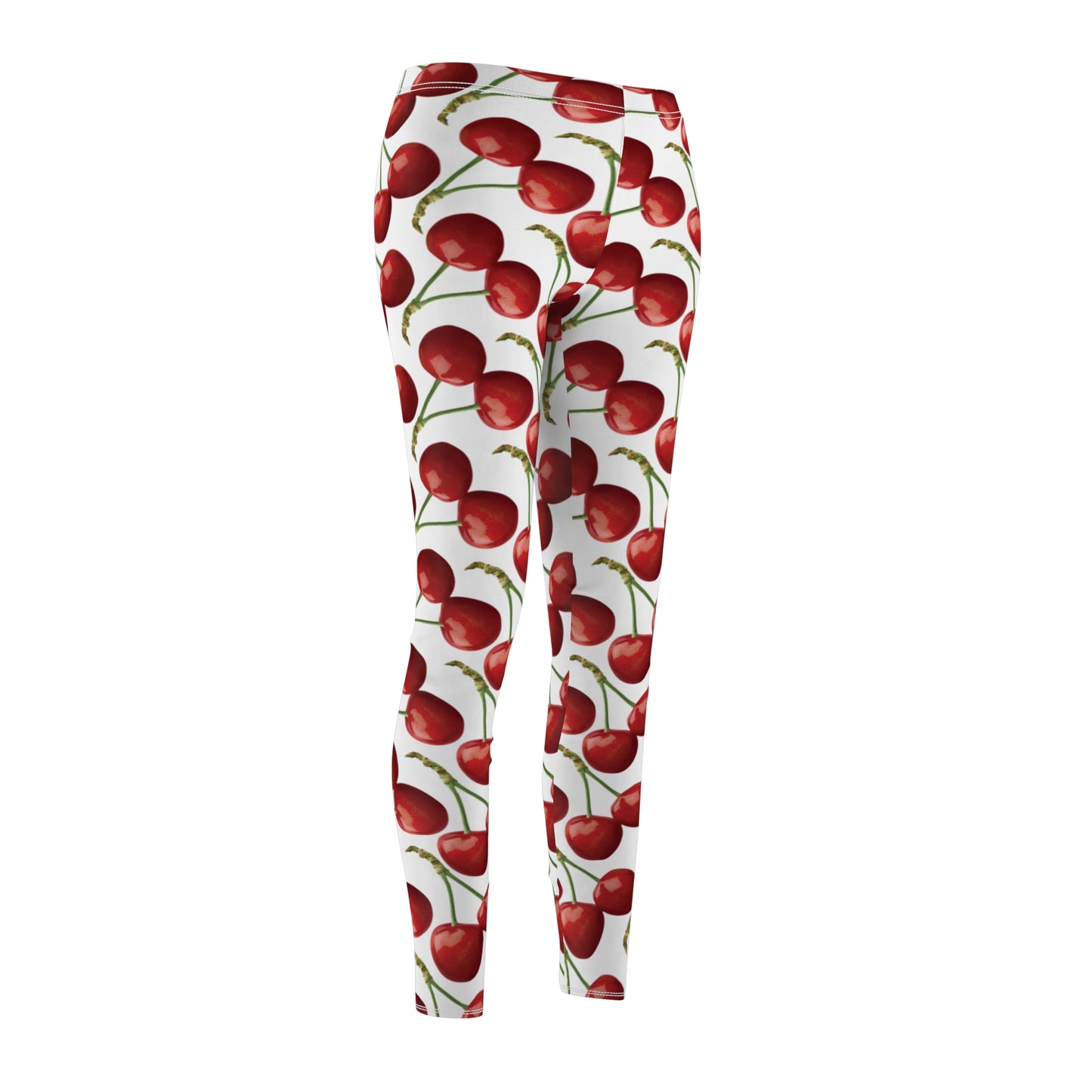 Cherry Leggings, Cherry Patterned Workout Pants, Stretchy Pants, Yoga Workout Clothes, Gift for Cherry Lover, Cherry Pants, Exercise Attire, Gift for Her