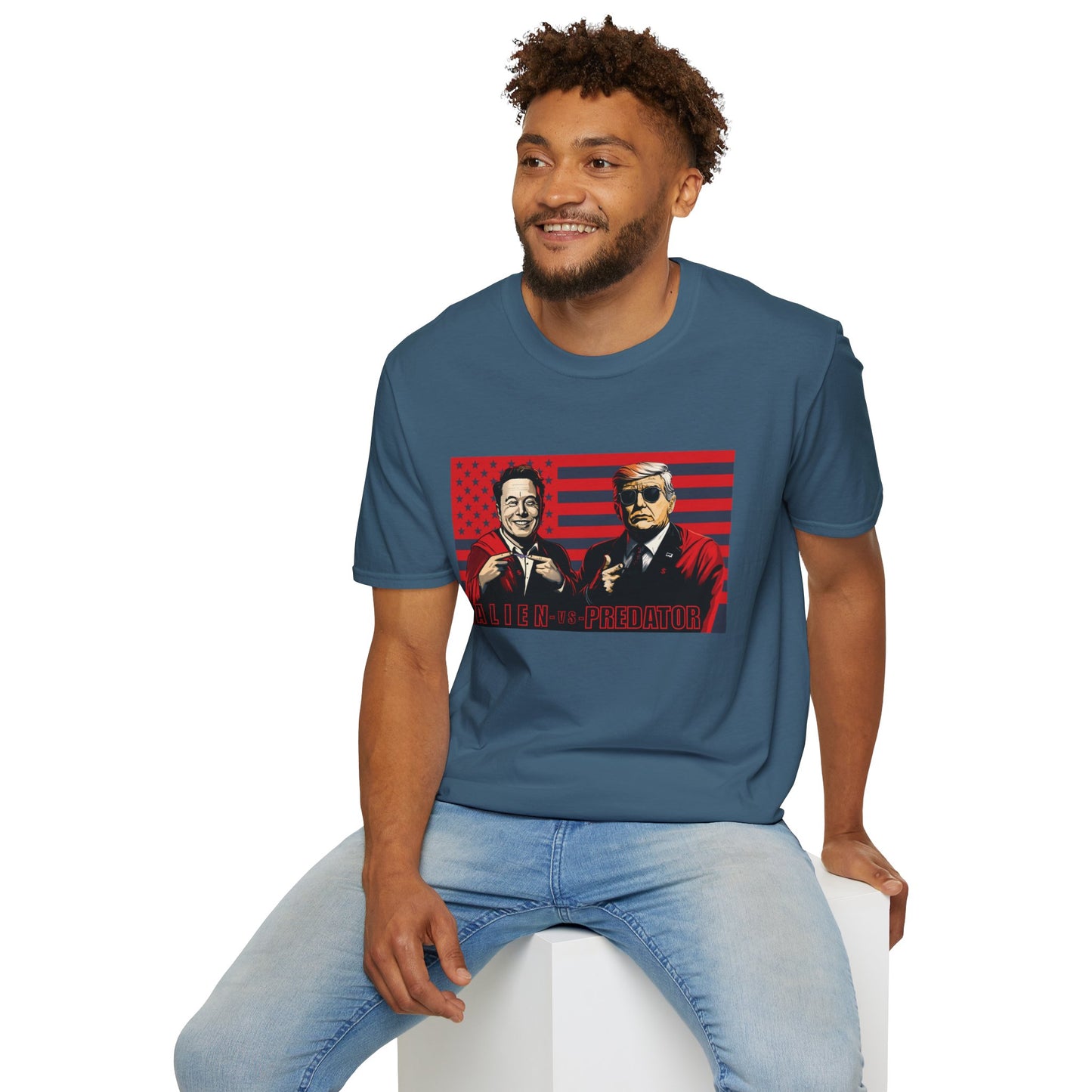 Trump and Elon Shirt, Alien versus Predator Political T Shirt, Donald Trump Fights Elon Musk Shirt, Comes in a variety of American Colors