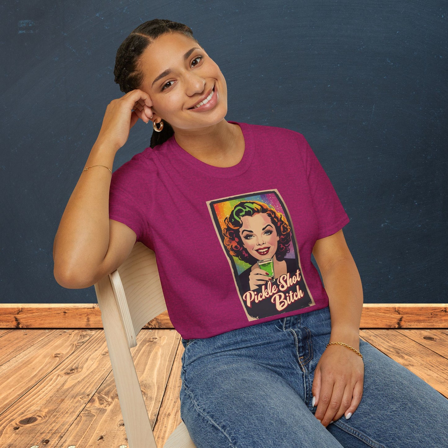 Pickle Shot Bitch T-Shirt, Pickle Shirt, Pickle Shot Tshirt, Fun Party T Shirt, Retro Bartender Shirt, Gift for Shot Lovers, Vintage Style Apparel