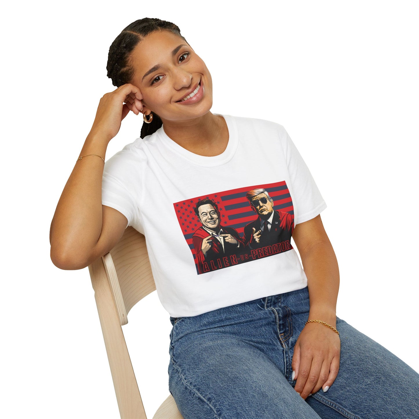 Trump and Elon Shirt, Alien versus Predator Political T Shirt, Donald Trump Fights Elon Musk Shirt, Comes in a variety of American Colors