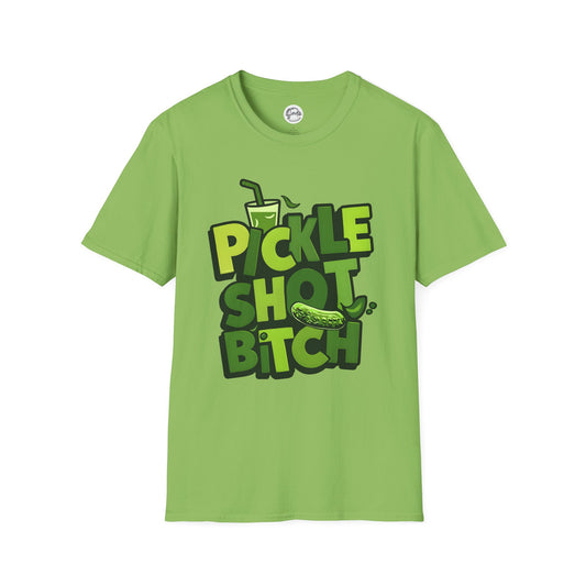 Pickle Shot Bitch T-Shirt, Pickle Shirt, Shot Tshirt, Fun Party T Shirt, Retro Bartender Shirt, Gift for Shot Lovers, Gift for Pickle Lover