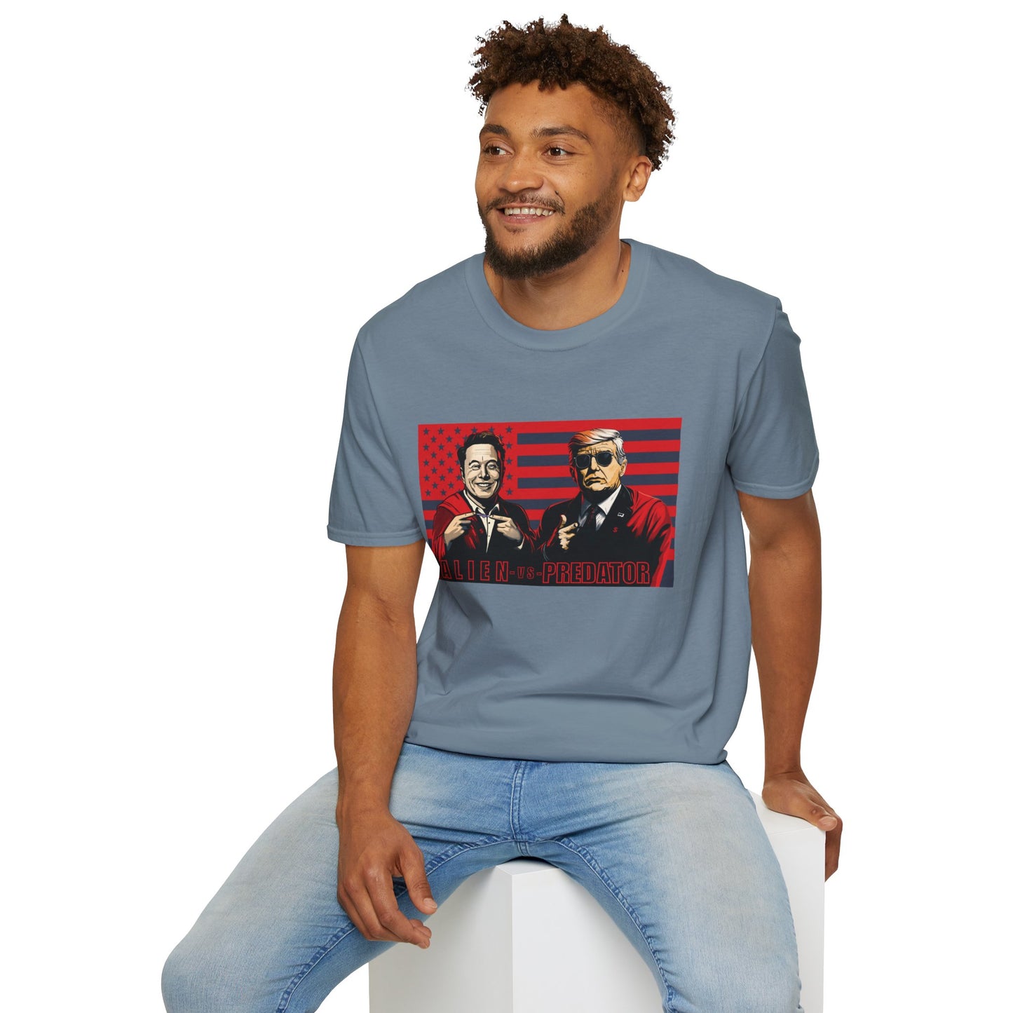 Trump and Elon Shirt, Alien versus Predator Political T Shirt, Donald Trump Fights Elon Musk Shirt, Comes in a variety of American Colors