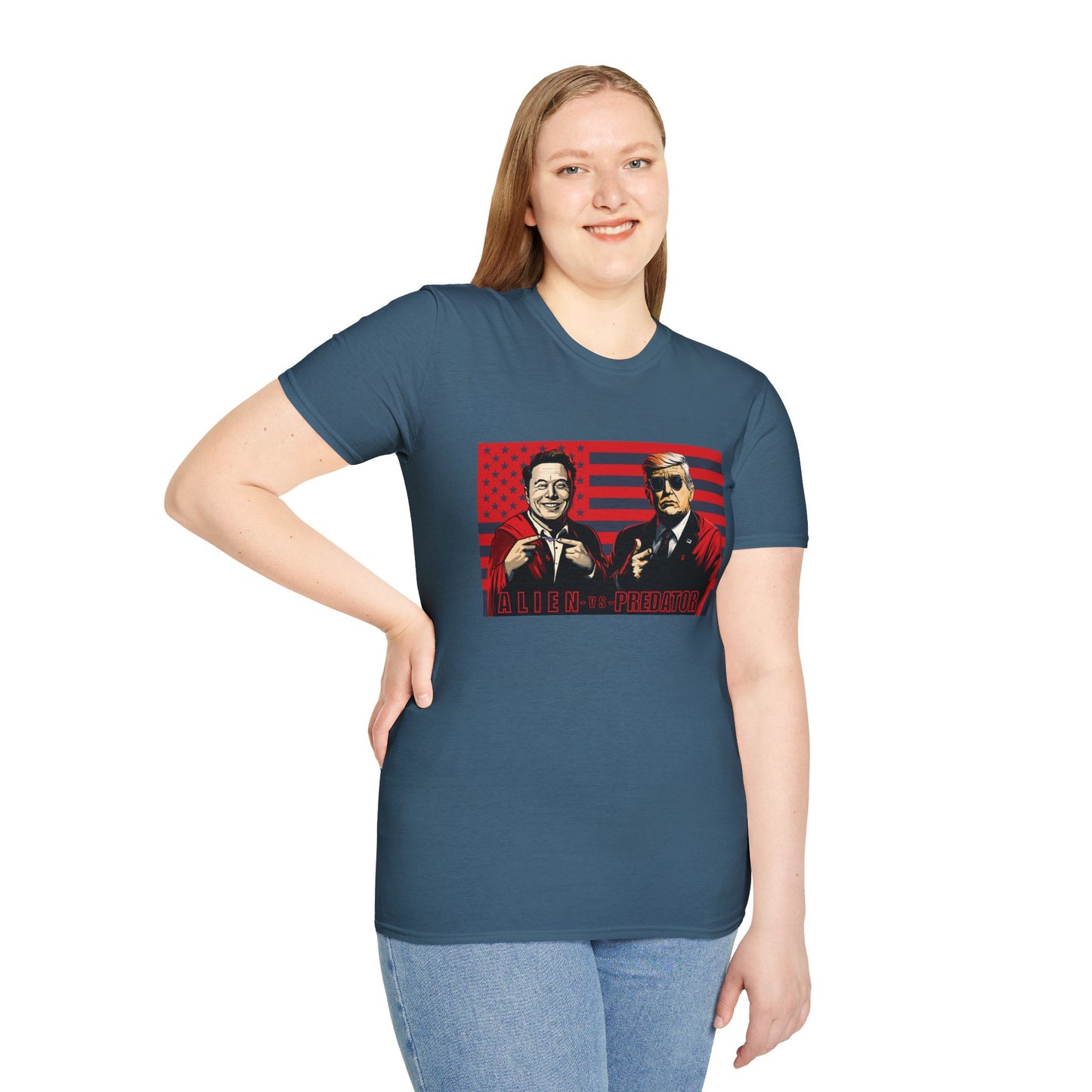Trump and Elon Shirt, Alien versus Predator Political T Shirt, Donald Trump Fights Elon Musk Shirt, Comes in a variety of American Colors
