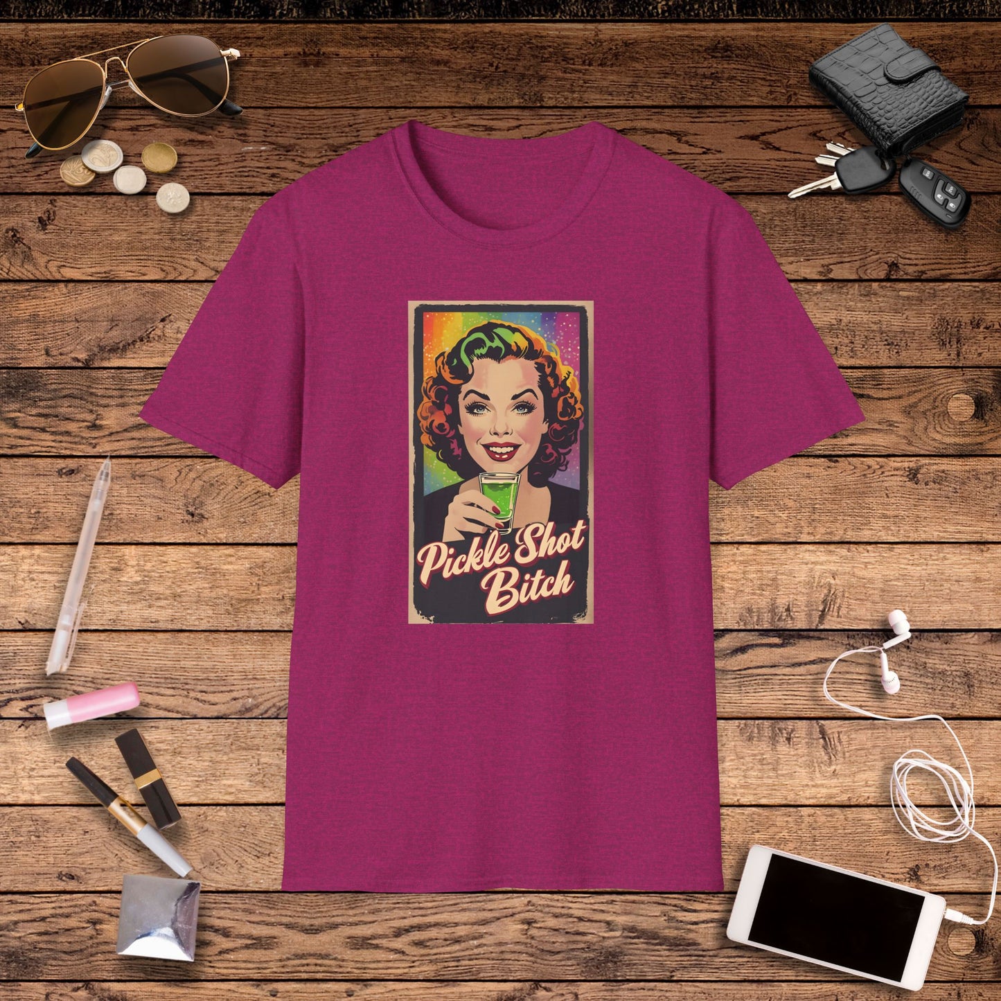Pickle Shot Bitch T-Shirt, Pickle Shirt, Pickle Shot Tshirt, Fun Party T Shirt, Retro Bartender Shirt, Gift for Shot Lovers, Vintage Style Apparel