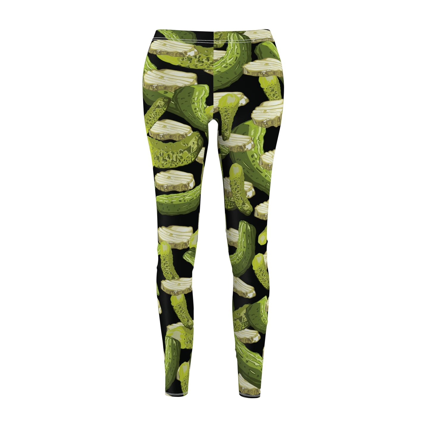 Pickle Leggings, Pickle Patterned Workout Pants, Stretchy Pants, Yoga Workout Clothes, Gift for Pickle Lover, Pickle Pants, Exercise Attire