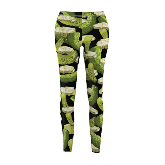 Pickle Leggings, Pickle Patterned Workout Pants, Stretchy Pants, Yoga Workout Clothes, Gift for Pickle Lover, Pickle Pants, Exercise Attire