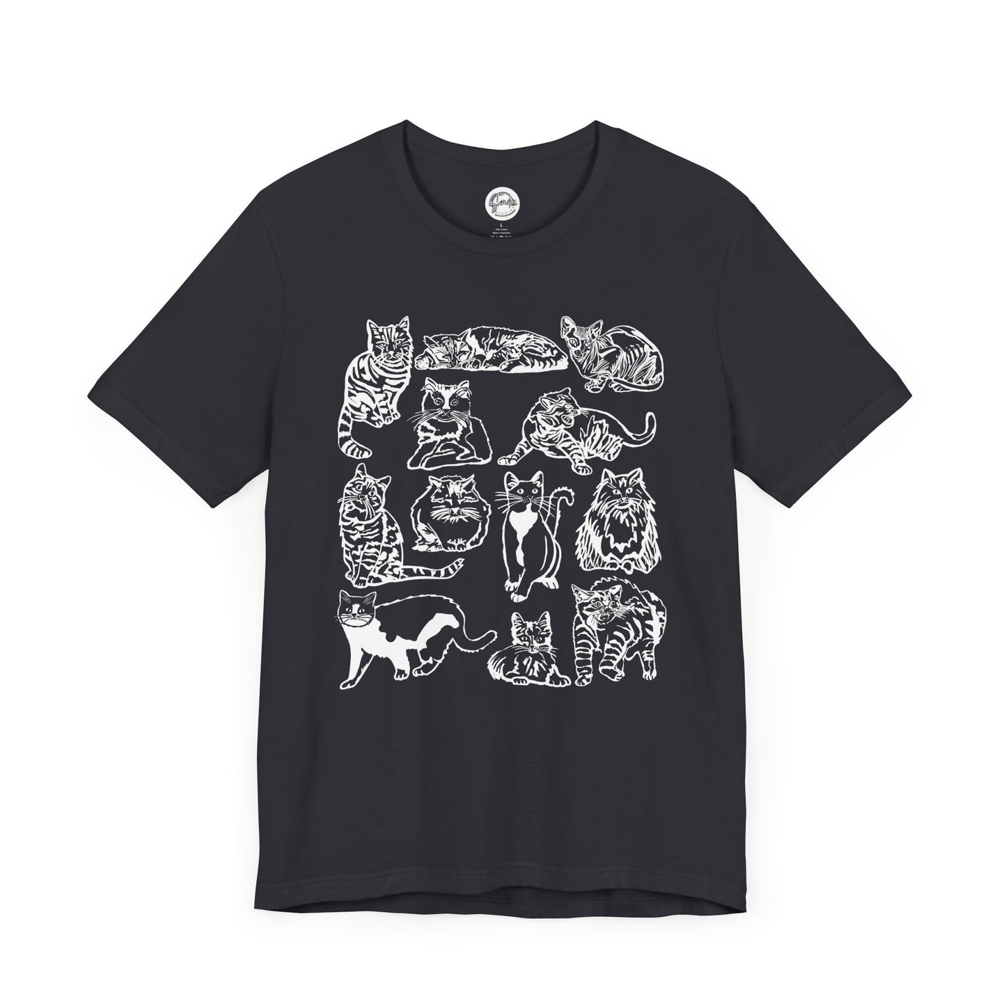 Cat Lover T-Shirt Gift for Cat Owner T Shirt with Cats, Cat Graphic Tee for Cat Lovers Top for Women, Cat T-shirt for Men, Striped Cat Shirt