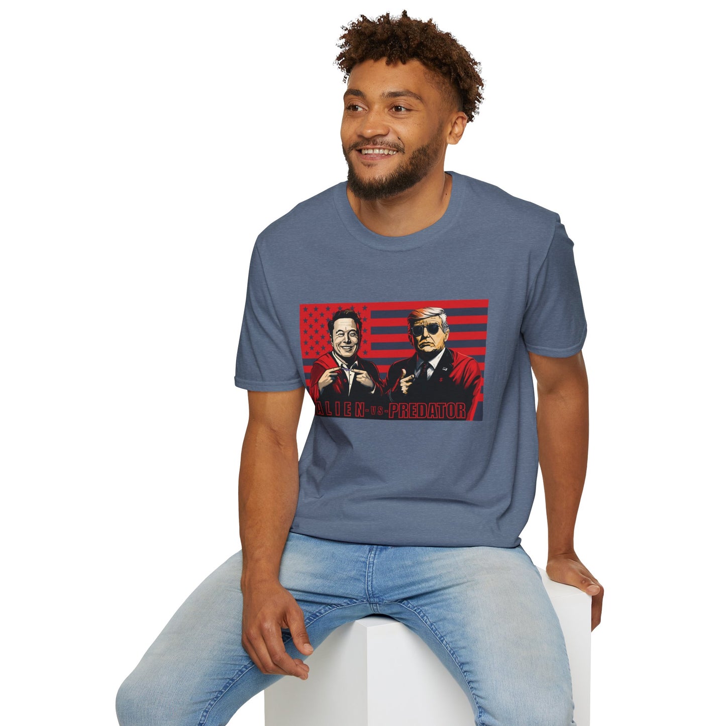 Trump and Elon Shirt, Alien versus Predator Political T Shirt, Donald Trump Fights Elon Musk Shirt, Comes in a variety of American Colors